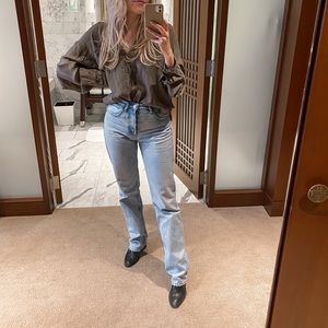 ZARA STRAIGHT LEG MID-RISE JEANS